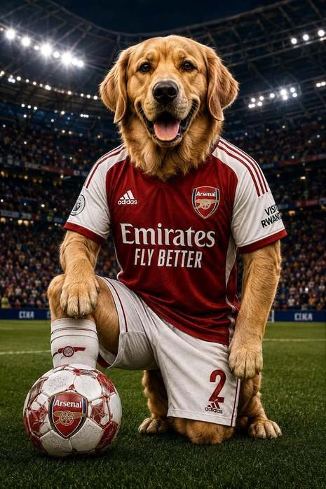 Example football pet portrait